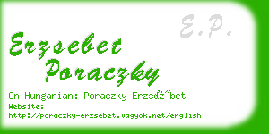 erzsebet poraczky business card